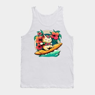 Kawaii Surf Kitty 2.0 Tank Top